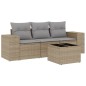 vidaXL 4-tlg. Garten-Sofagarnitur mit Kissen Beige Poly Rattan vidaXL 4-tlg. Garten-Sofagarnitur mit Kissen Beige Poly Rattan