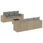 vidaXL 7-tlg. Garten-Sofagarnitur mit Kissen Beige Poly Rattan vidaXL 7-tlg. Garten-Sofagarnitur mit Kissen Beige Poly Rattan