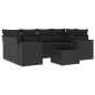 vidaXL 7-tlg. Garten-Sofagarnitur mit Kissen Schwarz Poly Rattan vidaXL 7-tlg. Garten-Sofagarnitur mit Kissen Schwarz Poly Rattan