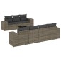 vidaXL 8-tlg. Garten-Sofagarnitur mit Kissen Grau Poly Rattan vidaXL 8-tlg. Garten-Sofagarnitur mit Kissen Grau Poly Rattan