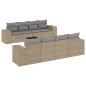 vidaXL 9-tlg. Garten-Sofagarnitur mit Kissen Beige Poly Rattan vidaXL 9-tlg. Garten-Sofagarnitur mit Kissen Beige Poly Rattan