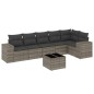 vidaXL 7-tlg. Garten-Sofagarnitur mit Kissen Grau Poly Rattan vidaXL 7-tlg. Garten-Sofagarnitur mit Kissen Grau Poly Rattan