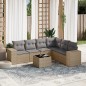 vidaXL 7-tlg. Garten-Sofagarnitur mit Kissen Beige Poly Rattan vidaXL 7-tlg. Garten-Sofagarnitur mit Kissen Beige Poly Rattan