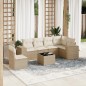 vidaXL 7-tlg. Garten-Sofagarnitur mit Kissen Beige Poly Rattan vidaXL 7-tlg. Garten-Sofagarnitur mit Kissen Beige Poly Rattan