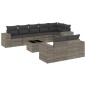 vidaXL 9-tlg. Garten-Sofagarnitur mit Kissen Grau Poly Rattan vidaXL 9-tlg. Garten-Sofagarnitur mit Kissen Grau Poly Rattan