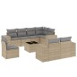 vidaXL 9-tlg. Garten-Sofagarnitur mit Kissen Beige Poly Rattan vidaXL 9-tlg. Garten-Sofagarnitur mit Kissen Beige Poly Rattan