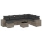 vidaXL 9-tlg. Garten-Sofagarnitur mit Kissen Grau Poly Rattan vidaXL 9-tlg. Garten-Sofagarnitur mit Kissen Grau Poly Rattan