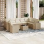 vidaXL 10-tlg. Garten-Sofagarnitur mit Kissen Beige Poly Rattan vidaXL 10-tlg. Garten-Sofagarnitur mit Kissen Beige Poly Rattan