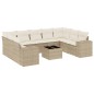 vidaXL 10-tlg. Garten-Sofagarnitur mit Kissen Beige Poly Rattan vidaXL 10-tlg. Garten-Sofagarnitur mit Kissen Beige Poly Rattan