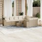 vidaXL 10-tlg. Garten-Sofagarnitur mit Kissen Beige Poly Rattan vidaXL 10-tlg. Garten-Sofagarnitur mit Kissen Beige Poly Rattan