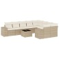vidaXL 10-tlg. Garten-Sofagarnitur mit Kissen Beige Poly Rattan vidaXL 10-tlg. Garten-Sofagarnitur mit Kissen Beige Poly Rattan