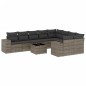 vidaXL 10-tlg. Garten-Sofagarnitur mit Kissen Grau Poly Rattan vidaXL 10-tlg. Garten-Sofagarnitur mit Kissen Grau Poly Rattan