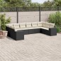 vidaXL 10-tlg. Garten-Sofagarnitur mit Kissen Schwarz Poly Rattan vidaXL 10-tlg. Garten-Sofagarnitur mit Kissen Schwarz Poly Rattan