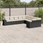 vidaXL 10-tlg. Garten-Sofagarnitur mit Kissen Schwarz Poly Rattan vidaXL 10-tlg. Garten-Sofagarnitur mit Kissen Schwarz Poly Rattan