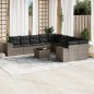 vidaXL 11-tlg. Garten-Sofagarnitur mit Kissen Grau Poly Rattan vidaXL 11-tlg. Garten-Sofagarnitur mit Kissen Grau Poly Rattan