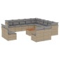 vidaXL 14-tlg. Garten-Sofagarnitur mit Kissen Beige Poly Rattan vidaXL 14-tlg. Garten-Sofagarnitur mit Kissen Beige Poly Rattan