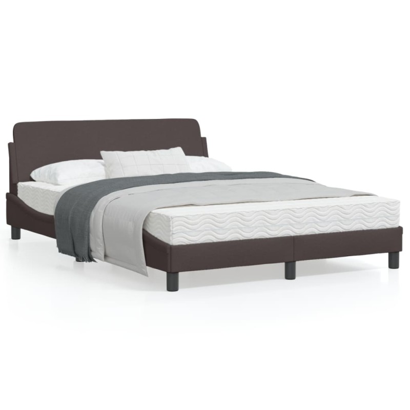 vidaXL Bettgestell mit Kopfteil Dunkelbraun 120x200 cm Stoff vidaXL Bettgestell mit Kopfteil Dunkelbraun 120x200 cm Stoff