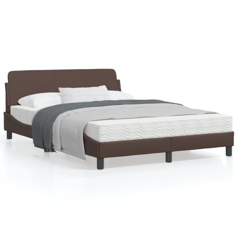 vidaXL Bettgestell mit Kopfteil Braun 120x200 cm Kunstleder vidaXL Bettgestell mit Kopfteil Braun 120x200 cm Kunstleder