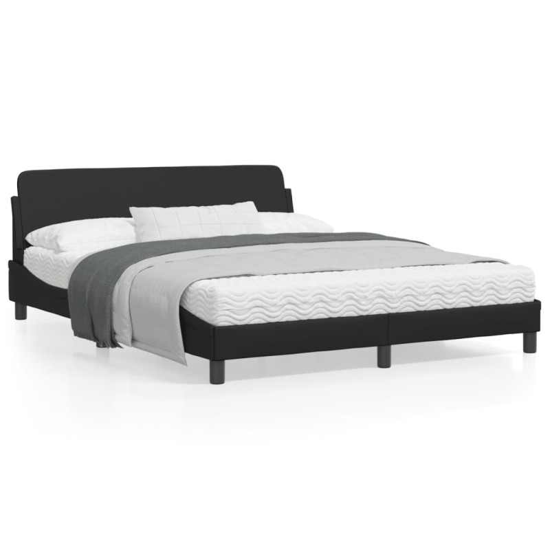 vidaXL Bettgestell mit Kopfteil Schwarz 160x200 cm Kunstleder vidaXL Bettgestell mit Kopfteil Schwarz 160x200 cm Kunstleder