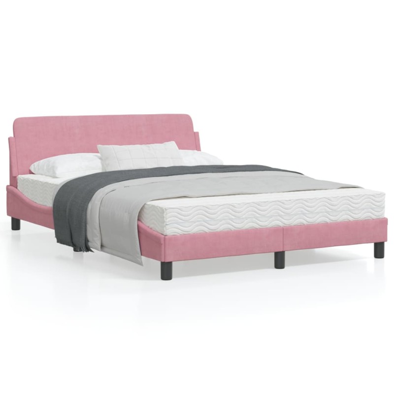 vidaXL Bettgestell mit Kopfteil Rosa 120x200 cm Samt vidaXL Bettgestell mit Kopfteil Rosa 120x200 cm Samt