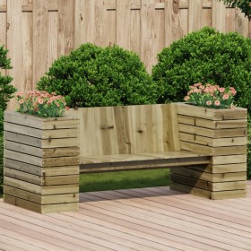 vidaXL Gartenbank mit Pflanzkübeln 167,5x60x65 cm Kiefernholz