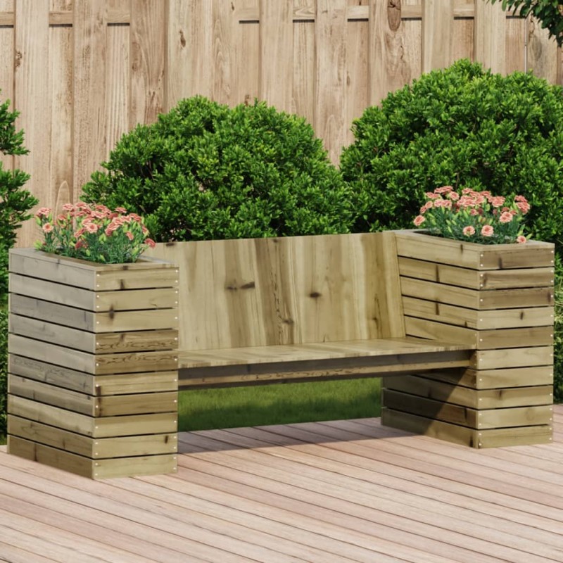 vidaXL Gartenbank mit Pflanzkübeln 167,5x60x65 cm Kiefernholz vidaXL Gartenbank mit Pflanzkübeln 167,5x60x65 cm Kiefernholz
