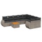 vidaXL 9-tlg. Garten-Sofagarnitur mit Kissen Grau Poly Rattan vidaXL 9-tlg. Garten-Sofagarnitur mit Kissen Grau Poly Rattan