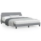 vidaXL Bettgestell mit Kopfteil Hellgrau 160x200 cm Stoff vidaXL Bettgestell mit Kopfteil Hellgrau 160x200 cm Stoff
