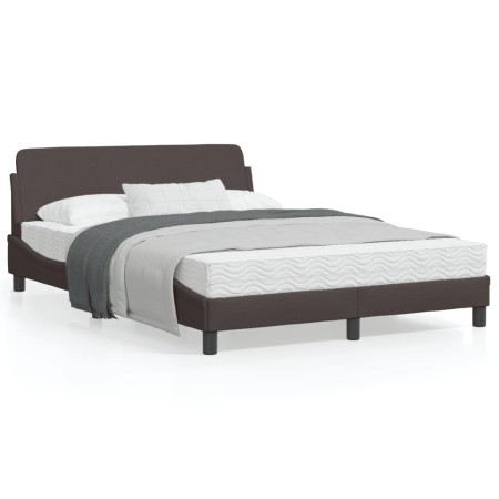 vidaXL Bettgestell mit Kopfteil Dunkelbraun 140x200 cm Stoff