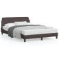 vidaXL Bettgestell mit Kopfteil Dunkelbraun 140x200 cm Stoff vidaXL Bettgestell mit Kopfteil Dunkelbraun 140x200 cm Stoff