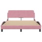 vidaXL Bettgestell mit Kopfteil Rosa 140x200 cm Samt vidaXL Bettgestell mit Kopfteil Rosa 140x200 cm Samt