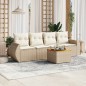 vidaXL 5-tlg. Garten-Sofagarnitur mit Kissen Beige Poly Rattan vidaXL 5-tlg. Garten-Sofagarnitur mit Kissen Beige Poly Rattan
