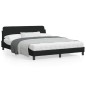 vidaXL Bettgestell mit Kopfteil Schwarz 160x200 cm Stoff vidaXL Bettgestell mit Kopfteil Schwarz 160x200 cm Stoff