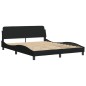 vidaXL Bettgestell mit Kopfteil Schwarz 160x200 cm Stoff vidaXL Bettgestell mit Kopfteil Schwarz 160x200 cm Stoff