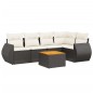 vidaXL 6-tlg. Garten-Sofagarnitur mit Kissen Schwarz Poly Rattan vidaXL 6-tlg. Garten-Sofagarnitur mit Kissen Schwarz Poly Rattan