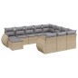 vidaXL 11-tlg. Garten-Sofagarnitur mit Kissen Beige Poly Rattan vidaXL 11-tlg. Garten-Sofagarnitur mit Kissen Beige Poly Rattan