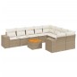 vidaXL 10-tlg. Garten-Sofagarnitur mit Kissen Beige Poly Rattan vidaXL 10-tlg. Garten-Sofagarnitur mit Kissen Beige Poly Rattan
