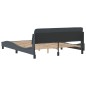 vidaXL Bettgestell mit Kopfteil Dunkelgrau 160x200 cm Samt vidaXL Bettgestell mit Kopfteil Dunkelgrau 160x200 cm Samt