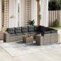 vidaXL 10-tlg. Garten-Sofagarnitur mit Kissen Grau Poly Rattan vidaXL 10-tlg. Garten-Sofagarnitur mit Kissen Grau Poly Rattan