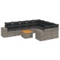 vidaXL 10-tlg. Garten-Sofagarnitur mit Kissen Grau Poly Rattan vidaXL 10-tlg. Garten-Sofagarnitur mit Kissen Grau Poly Rattan