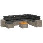 vidaXL 9-tlg. Garten-Sofagarnitur mit Kissen Grau Poly Rattan vidaXL 9-tlg. Garten-Sofagarnitur mit Kissen Grau Poly Rattan