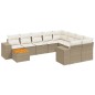 vidaXL 10-tlg. Garten-Sofagarnitur mit Kissen Beige Poly Rattan vidaXL 10-tlg. Garten-Sofagarnitur mit Kissen Beige Poly Rattan