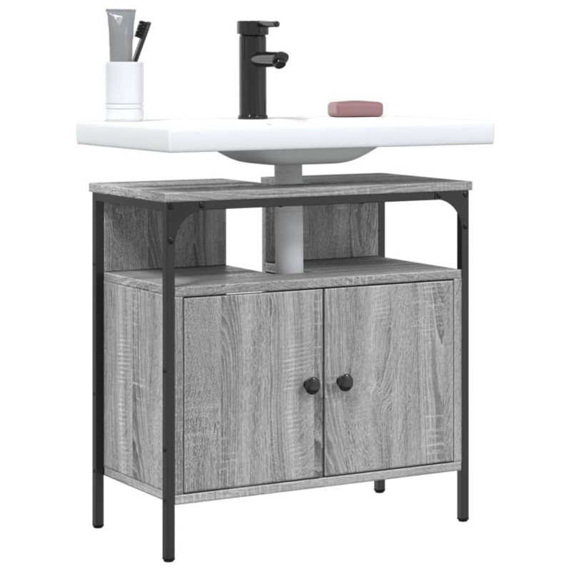vidaXL Waschbeckenunterschrank Grau Sonoma 60x30x60 cm Holzwerkstoff vidaXL Waschbeckenunterschrank Grau Sonoma 60x30x60 cm Holzwerkstoff
