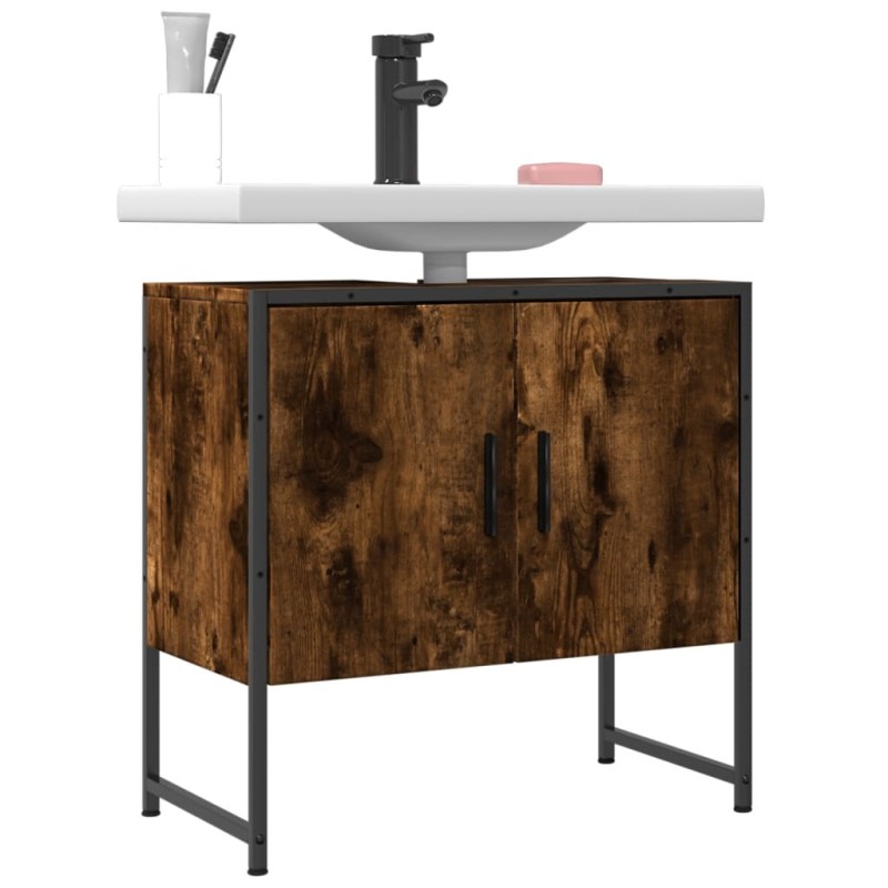 vidaXL Waschbeckenunterschrank Räuchereiche 60x33x60 cm Holzwerkstoff vidaXL Waschbeckenunterschrank Räuchereiche 60x33x60 cm Holzwerkstoff