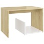 vidaXL Beistelltisch Weiß und Sonoma-Eiche 59x36x38 cm Holzwerkstoff vidaXL Beistelltisch Weiß und Sonoma-Eiche 59x36x38 cm Holzwerkstoff