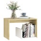 vidaXL Beistelltisch Weiß und Sonoma-Eiche 59x36x38 cm Holzwerkstoff vidaXL Beistelltisch Weiß und Sonoma-Eiche 59x36x38 cm Holzwerkstoff