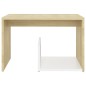 vidaXL Beistelltisch Weiß und Sonoma-Eiche 59x36x38 cm Holzwerkstoff vidaXL Beistelltisch Weiß und Sonoma-Eiche 59x36x38 cm Holzwerkstoff