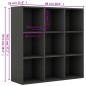 vidaXL Bücherregal Grau 98x30x98 cm Holzwerkstoff vidaXL Bücherregal Grau 98x30x98 cm Holzwerkstoff