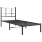 vidaXL Bettgestell mit Kopfteil Metall Schwarz 80x200 cm vidaXL Bettgestell mit Kopfteil Metall Schwarz 80x200 cm