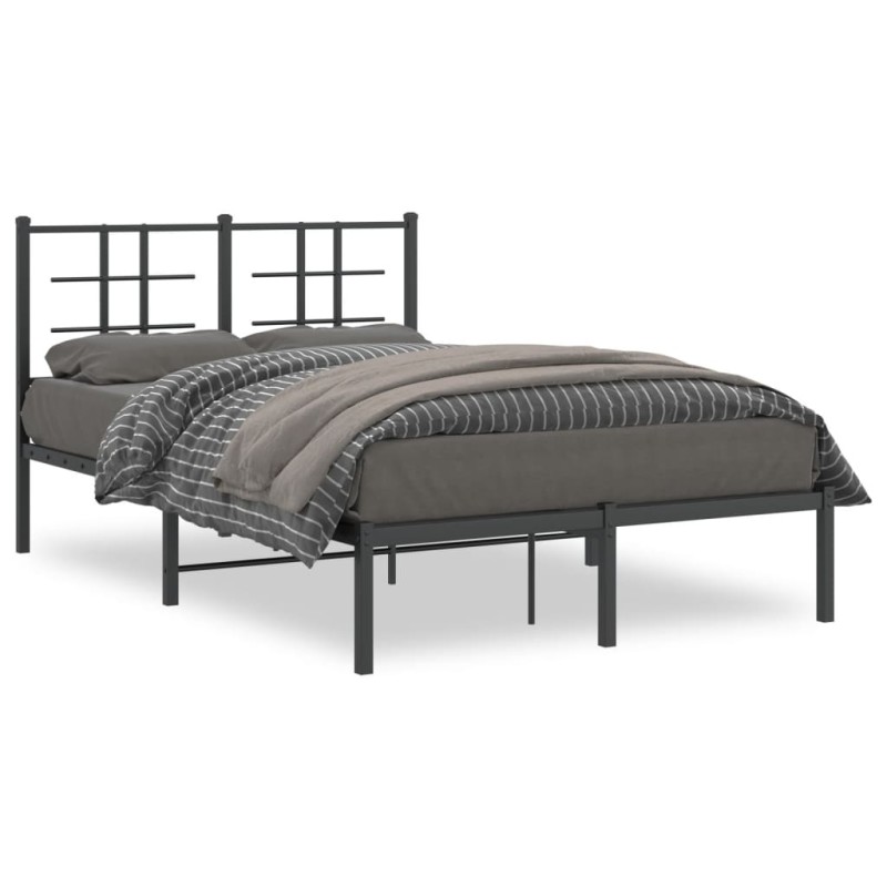 vidaXL Bettgestell mit Kopfteil Metall Schwarz 120x200 cm vidaXL Bettgestell mit Kopfteil Metall Schwarz 120x200 cm